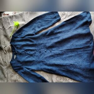 Casual Corner Blue Patterned Dress